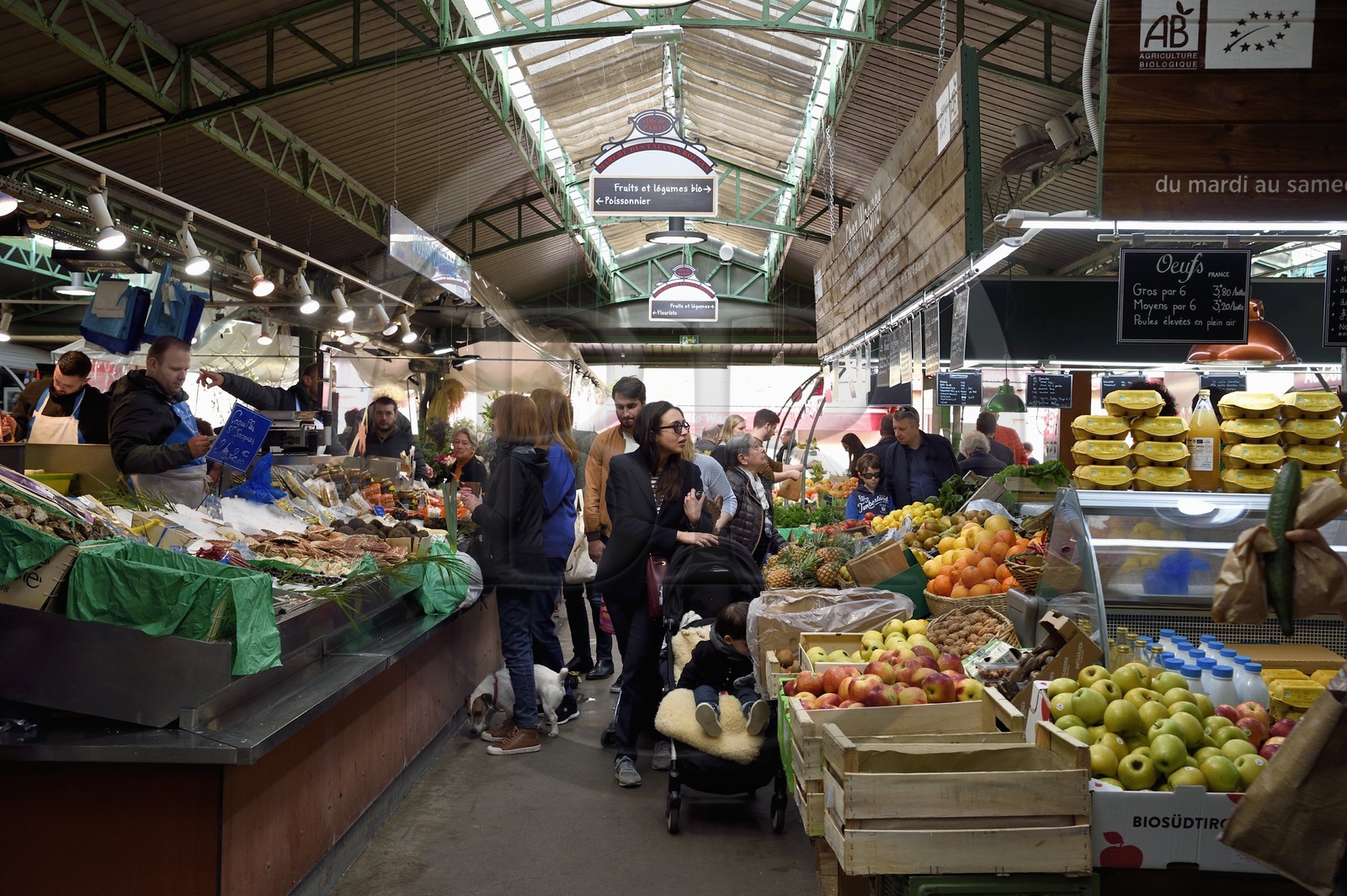 France, Paris (75), quartier du Marais, Marché des Enfants Rouges