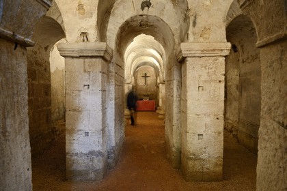 France, Meuse (55), Verdun, la crypte du XIème siècle de l'ancienne abbaye bénédictine Saint-Maur
