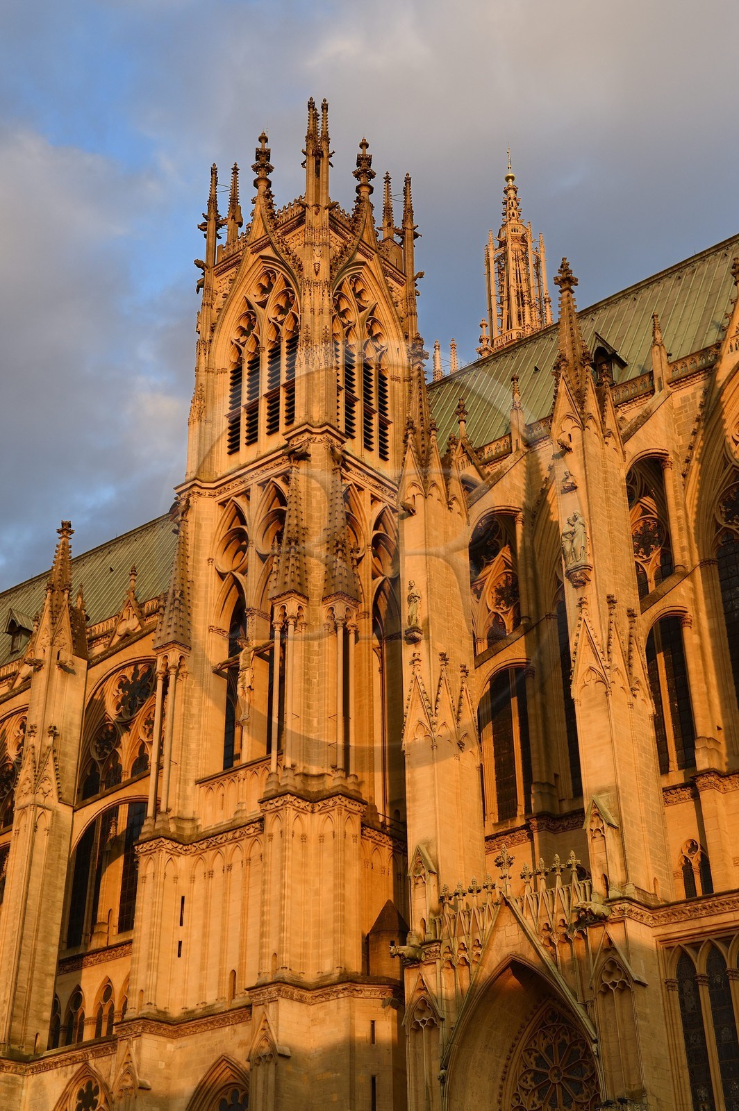 France, Moselle (57), Metz, la cathédrale Saint-Etienne en pierre de Jaumont