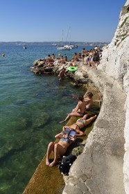 France, Bouches-du-Rhône (13), Marseille, quartier d'Endoume, Malmousque, petit port de l'Anse de Malmousque