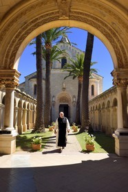 France, Alpes-Maritimes (06), Cannes, Iles de Lérins, Ile de Saint-Honorat, Abbaye de Lérins, l'église abbatiale et le monastère