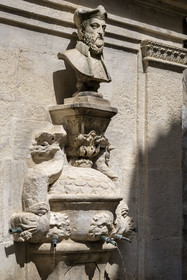 France, Bouches-du-Rhône (13), Parc Naturel Régional des Alpilles, Saint-Rémy-de-Provence, la Font Vieio alias la fontaine Nostradamus