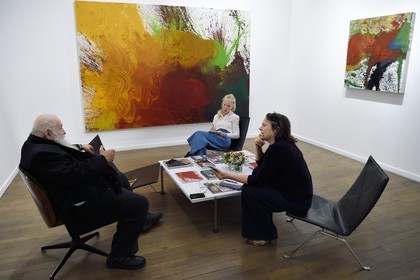 France, Paris (75), Galerie RX, Hermann Nitsch, artiste contemporain autrichien, cofondateur du mouvement Wiener Aktionismus (Actionnisme viennois)