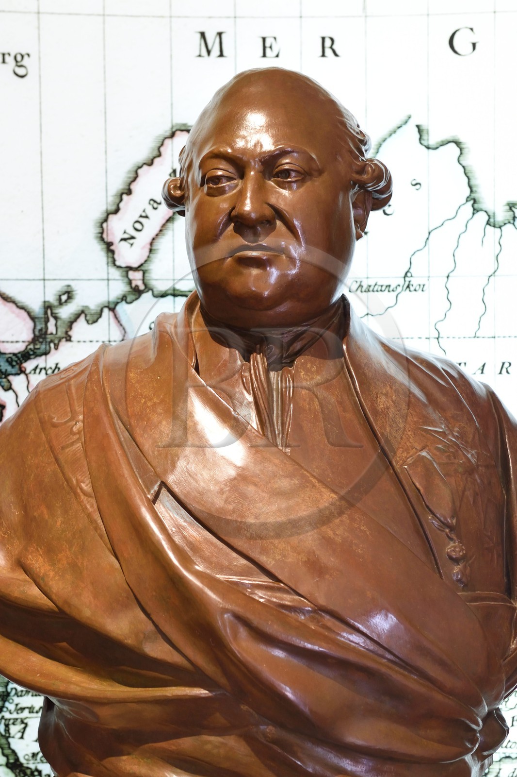 France, Var (83), Saint-Tropez, citadelle du XVIe siècle, musée d'Histoire maritime tropézienne, buste en bronze de Pierre André de Suffren