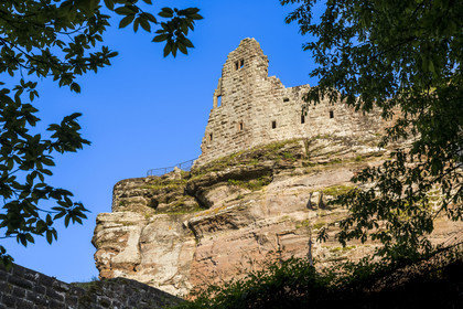 France, Bas-Rhin (67), Parc naturel régional des Vosges du Nord, Lembach, ruines du chateau de Fleckenstein