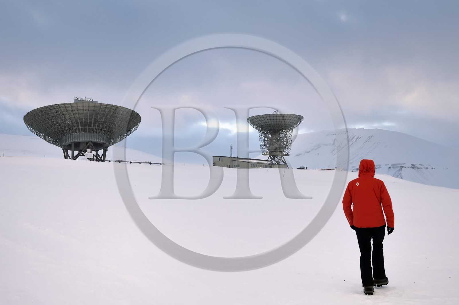 Norvège, Svalbard, Spitzberg, Longyearbyen, EISCAT (European Incoherent Scatter Scientific Association) Radars de la station scientifique