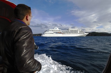 France, Corse (2a), Baie de Porto Vechio, croisière à bord du Silvershadow de la compagnie Silversea
