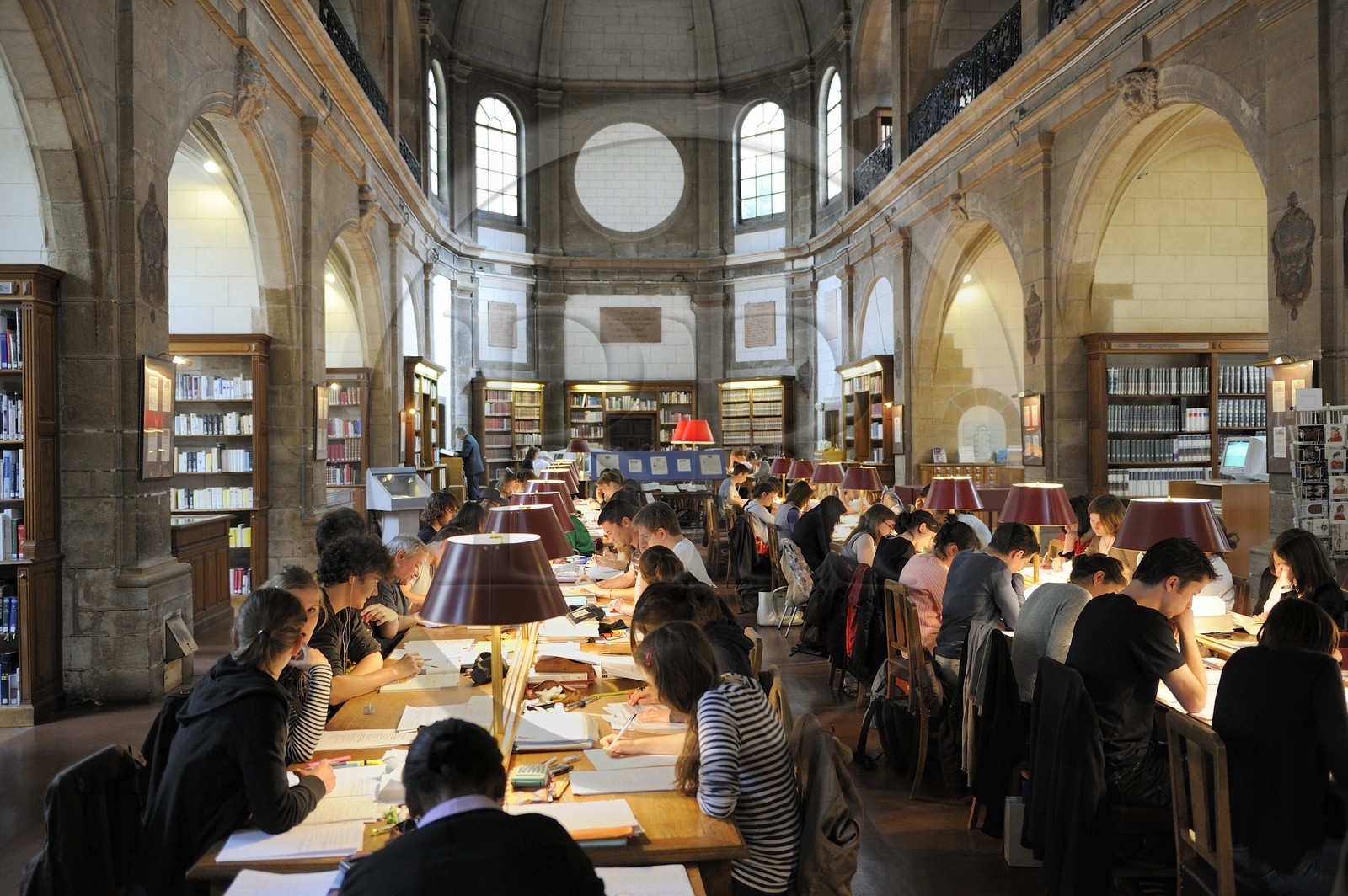 France, Côte d'Or (21), Dijon, Bibliothèque municipale, la salle de lecture dans l'ancienne chapelle du Collège des Godrans