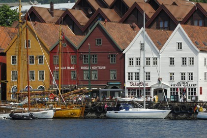 Norvège, Hordaland, Bergen, les quais de la vieille ville allemande de Bryggen, classé Patrimoine Mondial de l' UNESCO