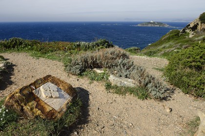France, Var (83), Ile des Embiez, la Pointe du Coucoussa, tombe de Paul Ricard