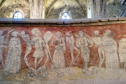 France, Haute-Loire (43), Parc naturel régional Livradois-Forez, abbaye de La Chaise-Dieu, l'église abbatiale Saint-Robert, la Danse Macabre, fresque du XVème siècle
