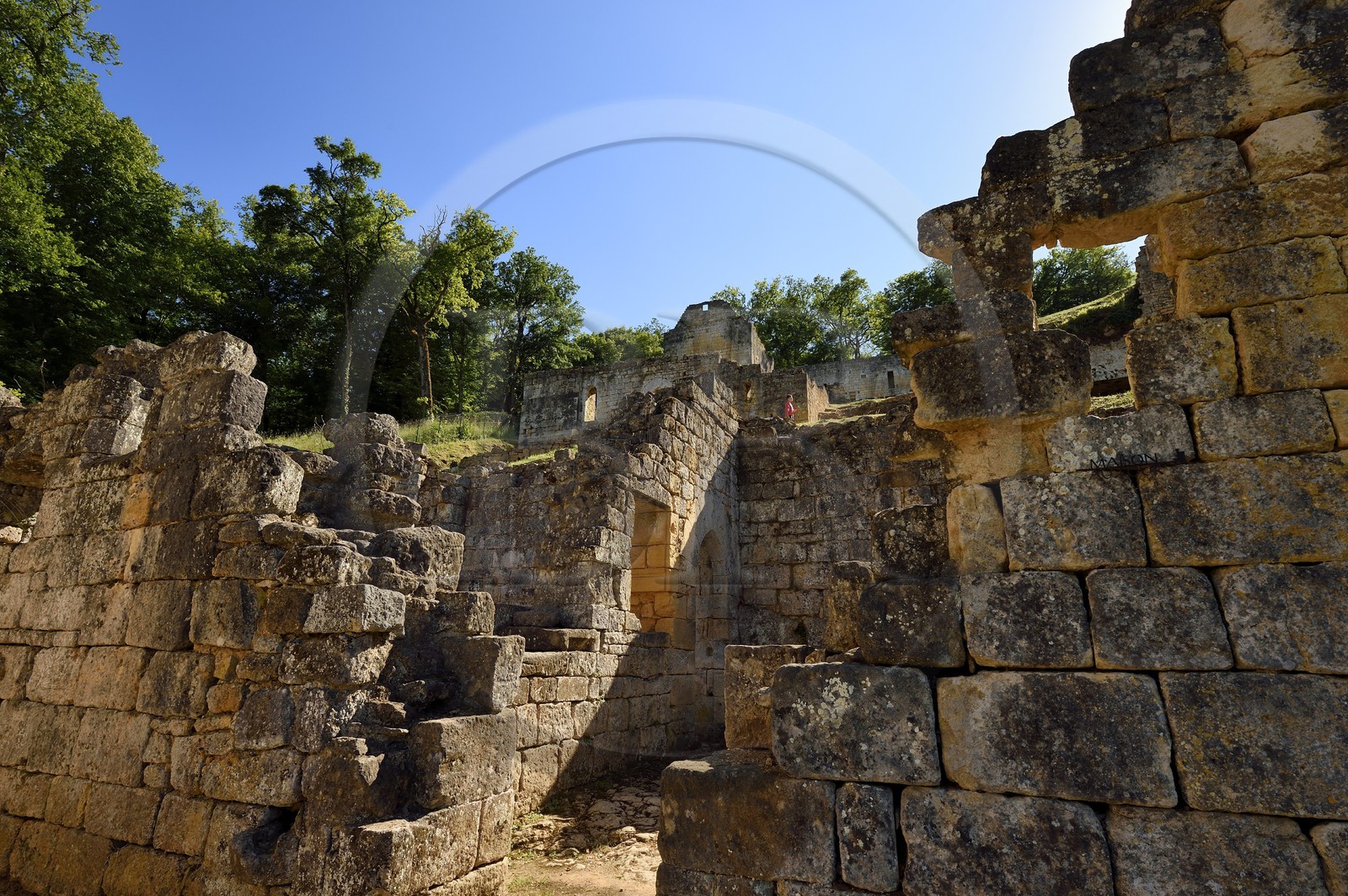 France, Dordogne (24), Périgord Noir, Les Eyzies-de-Tayac-Sireuil, vallée de la Beune, ruines du Chateau de Commarque