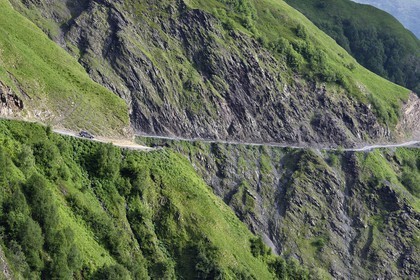 Géorgie, Kakheti, region de Touchétie, la très spectaculaire piste qui relie Telavi à Omalo en passant par le Col d'Abano à 2826 mètres