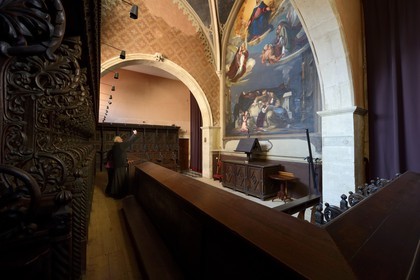 Croatie, Dalmatie, côte dalmate, Zadar, église et couvent Saint-François, salle de 1393 dans l'église pour le choeur pour les psaumes où se trouvait le Codex