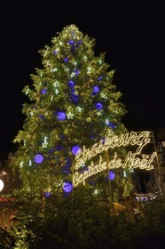 France, Bas-Rhin (67), Strasbourg, vieille ville classée au Patrimoine Mondial de l’UNESCO, le Grand Sapin de Noël de la place Kléber