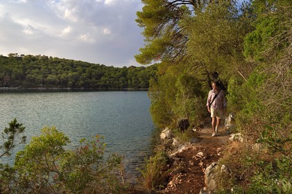 Croatie, Dalmatie, cote dalmate, Ile de Mljet, Parc national de Mljet, le petit lac