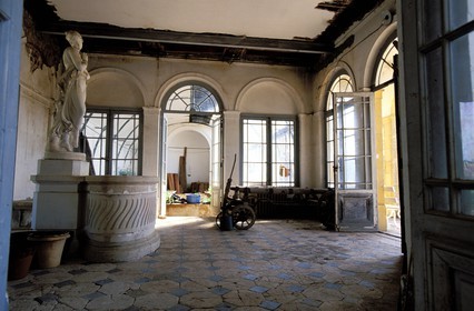 France, Saône-et-Loire (71), Mâcon, château de Digoine (XVIIIème) la serre 1900