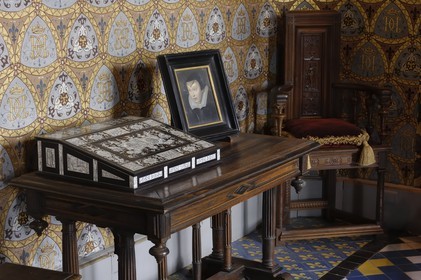 France, Loir-et-Cher (41), vallée de la Loire classée au Patrimoine Mondial de l'UNESCO, château de Blois, détail de la chambre de la Reine Catherine de Médicis