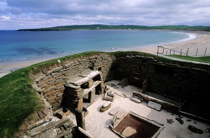 Royaume-Uni, Ecosse, îles Orcades, ruines du village préhistorique de Skara Brae, classées Patrimoine Mondial de l'UNESCO