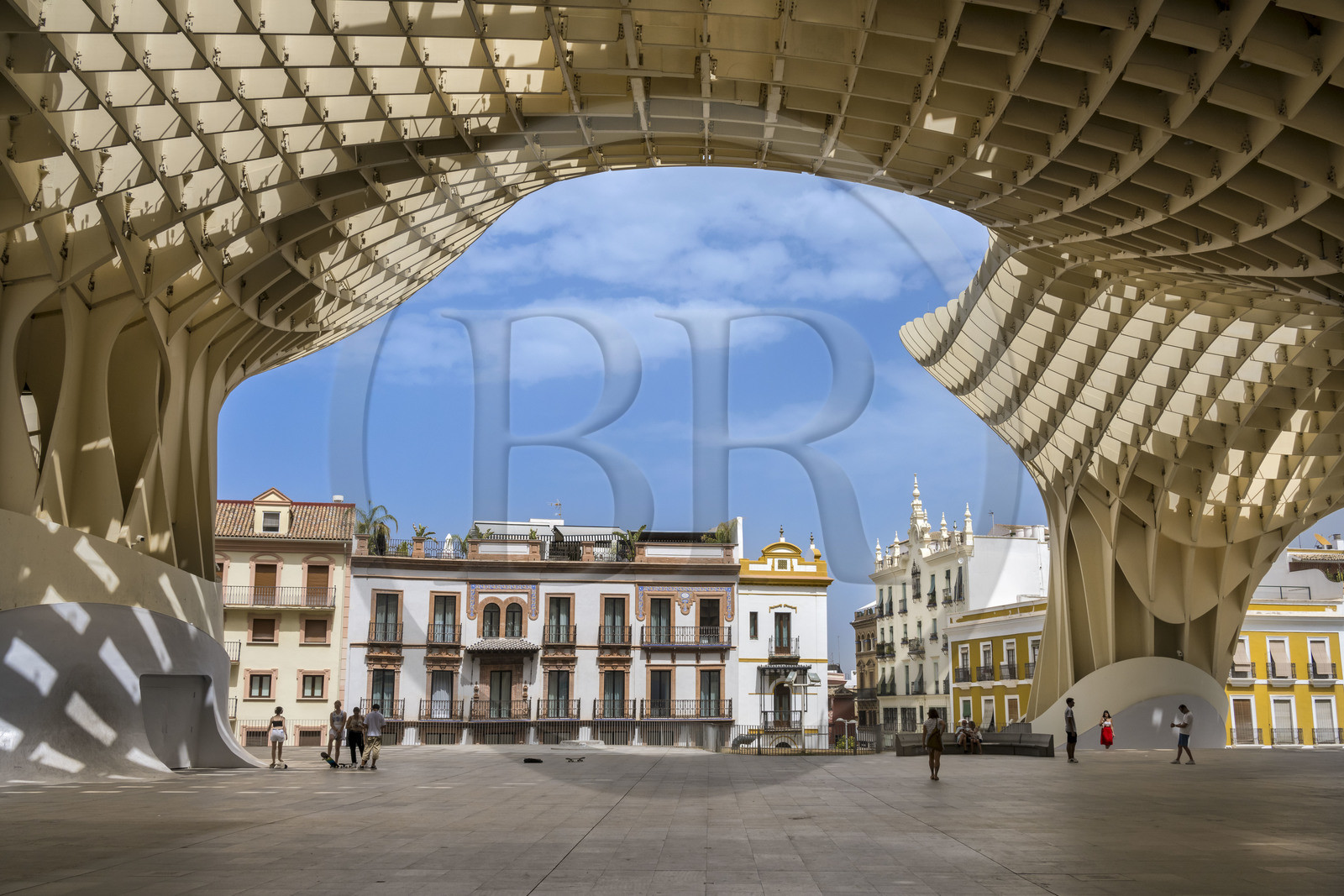 Espagne, Andalousie, Séville, Plaza de la Encarnacion - Plaza Mayor, Metropol Parasol ou Setas de Sevilla (construit en 2011) par l'architecte  Jurgen Mayer-Hermann
