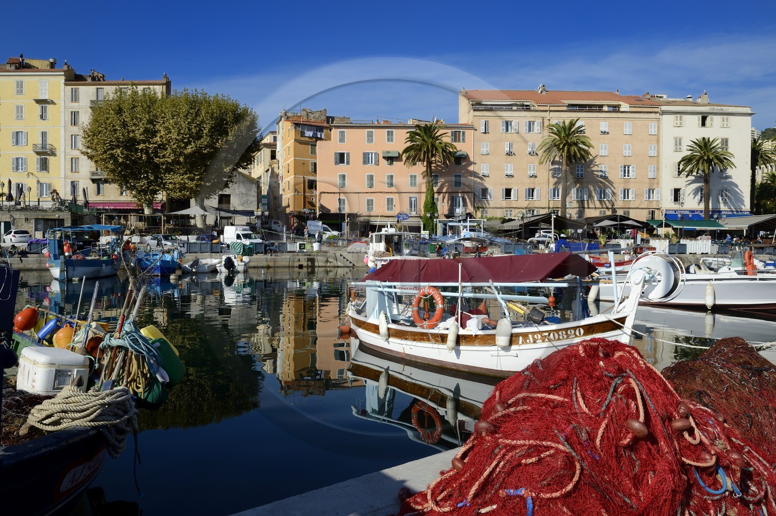 France, Corse-du-Sud (2A), Ajaccio, le port de pêche Tino Rossi  et le quai Napoleon