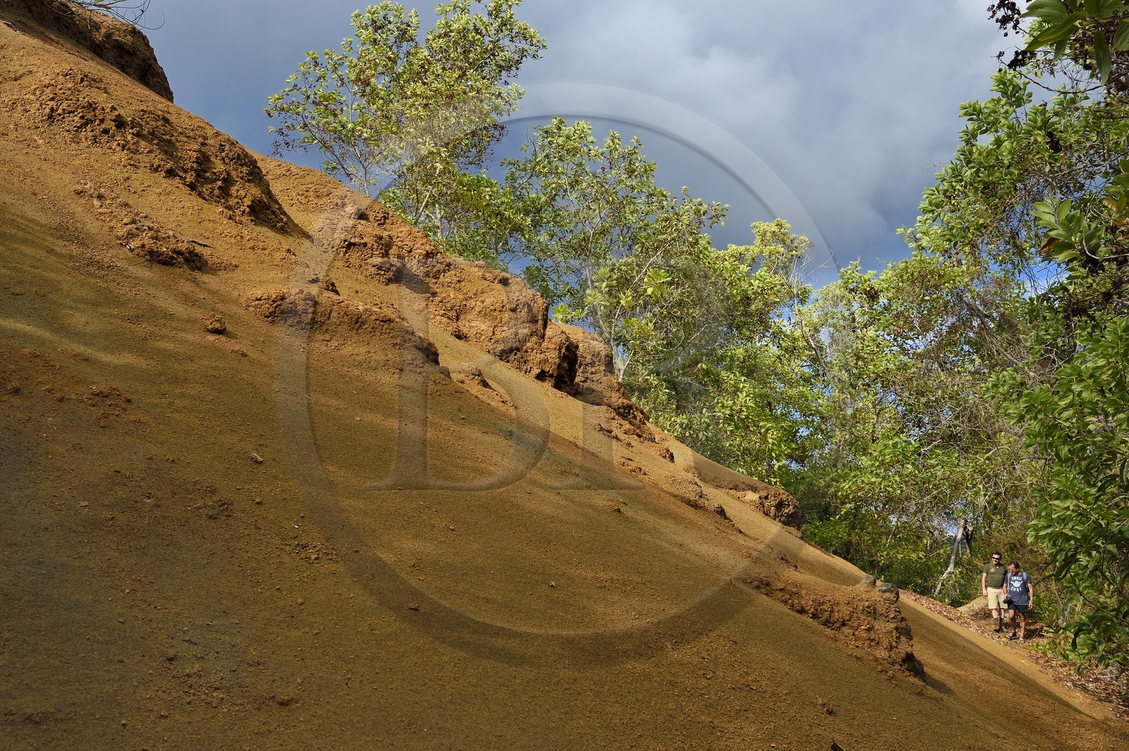 France, Ile de Mayotte, Grande-Terre, Mbouini, les Padzas de Dapani, zones déforestées, ravinées avec des sols rougeatres