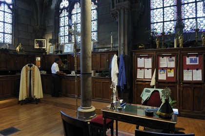 France, Paris (75), île de la Cité, la cathédrale Notre-Dame-de-Paris, la sacristie et le sacristain Joseph