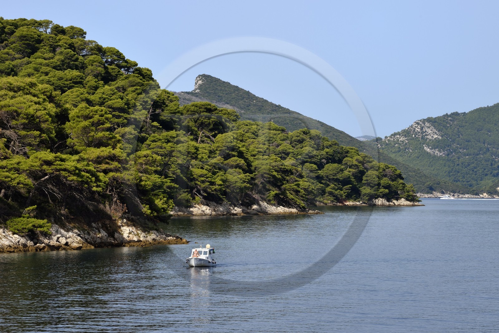 Croatie, Dalmatie, cote dalmate, Ile de Sipan, mouillage de Uvala Veliki Jakljan