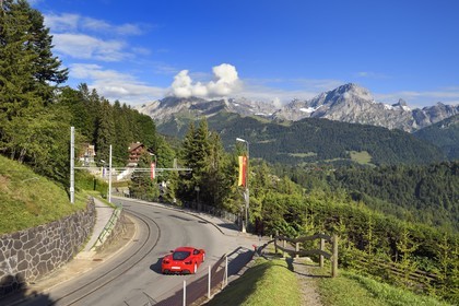 Suisse, canton de Vaud, Villars-sur-Ollon, panorama sur le massif de l'Argentine surplombant Solalex