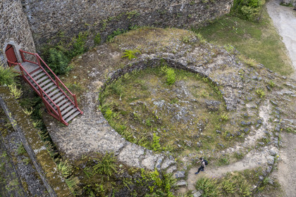 France, Ille-et-Vilaine (35), Fougères, le château-fort du XIIe siècle, vestige du donjon