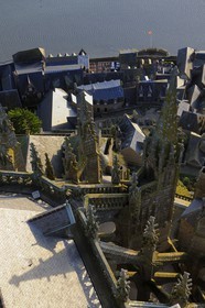 France, Manche (50), l'abbaye du Mont-Saint-Michel, classé Patrimoine Mondial de l'UNESCO, l'escalier de dentelle de l'église