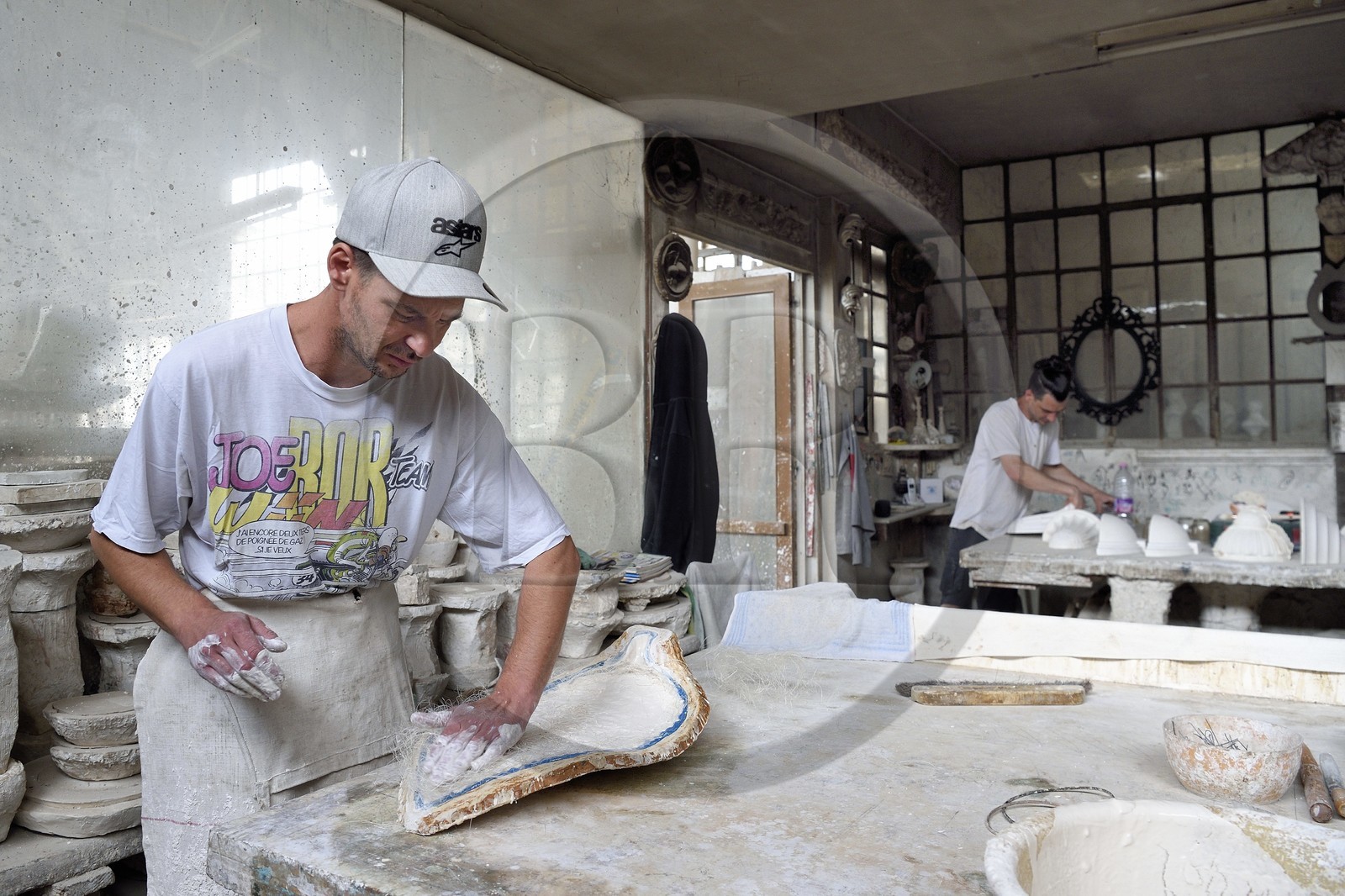 France, Var (83), Toulon, entreprise de platrerie (staffeur ornemaniste) Turco staff, Jean Baptiste Turco