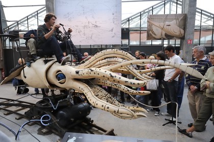 France, Loire-Atlantique (44), Nantes, l'Ile de Nantes, les hangars des anciens chantiers navals, les Machines de l'Ile, la pieuvre, automate