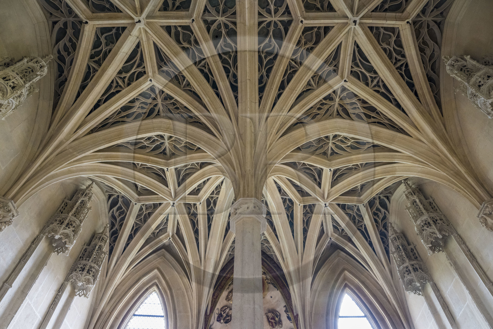 France, Paris (75), Musée de Cluny - Musée national du Moyen-Age, voute Gothique flamboyant de la chapelle