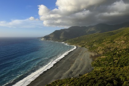 France, Haute-Corse (2B), Nonza, la plage