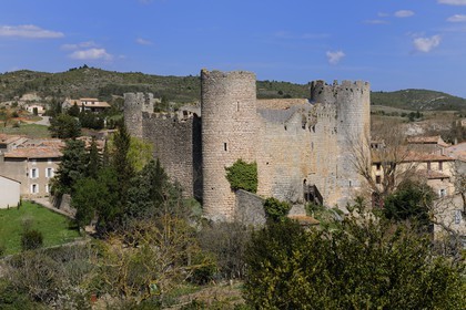 France, Aude (11), château du village cathare de Villerouge-Termenès au cœur des Corbières