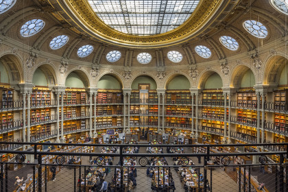 France, Paris (75), Bibliothèque Nationale de France, site Richelieu, la salle Ovale à la fois salle de lecture et lieu de visite