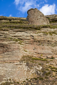 France, Bas-Rhin (67), Parc naturel régional des Vosges du Nord, Lembach, ruines du chateau de Fleckenstein