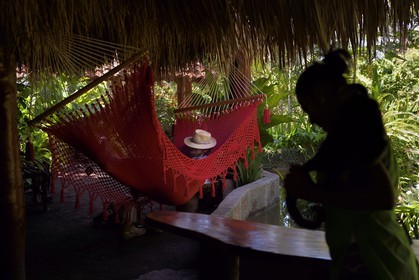 Nicaragua, Lac Nicaragua, Las Isletas de Granada, isla Zopango, sieste dans un hamac