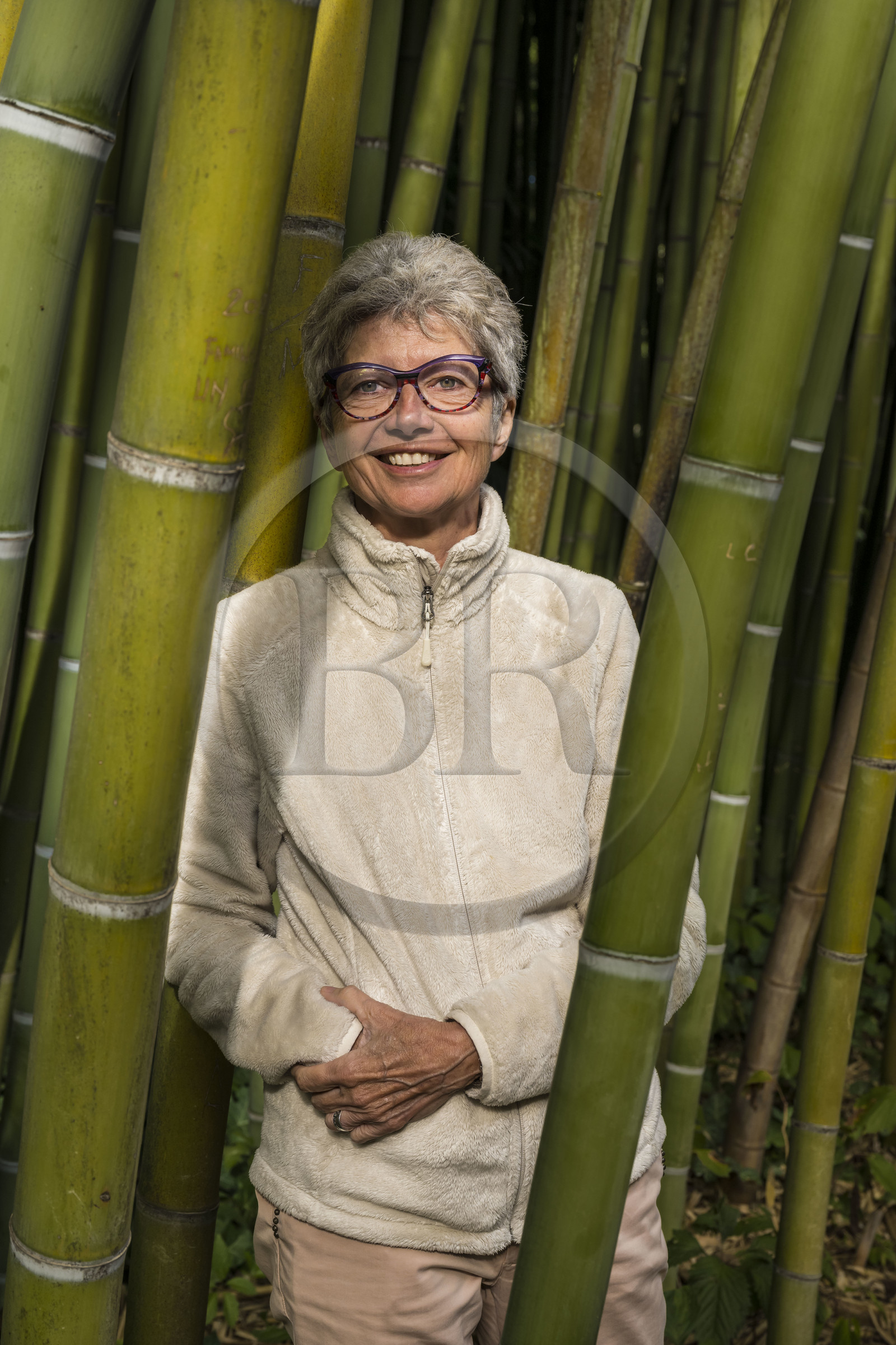 France, Gard (30), Générargues vers Anduze, Bambouseraie en Cévennes, la présidente et directrice Muriel Nègre