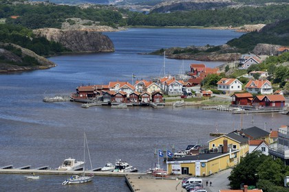 Suède, Västra Götaland, port de Fjällbacka, panorama depuis le sommet du rocher de Vetterberget