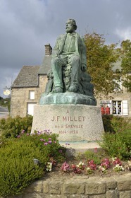 France, Manche (50), Cap de la Hague, Gréville-Hague, statue du peintre J.F. Millet