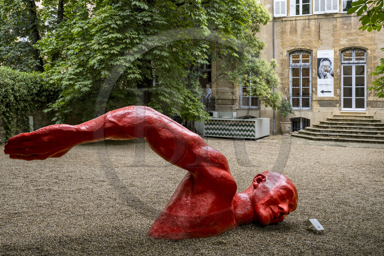 France, Bouches-du-Rhône (13), Aix en Provence, quartier Mazarin, Galliffet Art Center, espace muséal dédié à l'art contemporain, Nager Dans Le Bonheur (2013) de l'artiste Diadji Diop