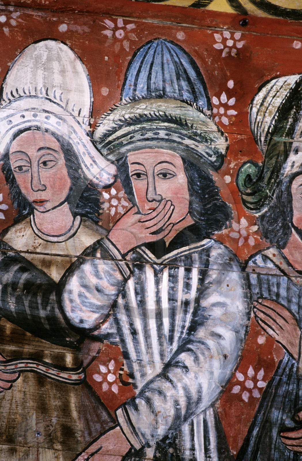 France, Côtes-d'Armor (22), Plougrescant, voûte peinte de la chapelle Saint Gonery