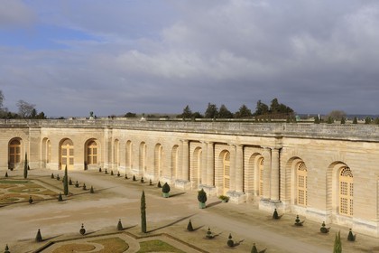 France, Yvelines (78), château de Versailles, classé Patrimoine Mondial de l'UNESCO, le parterre de l'Orangerie de Jules Hardouin-Mansart